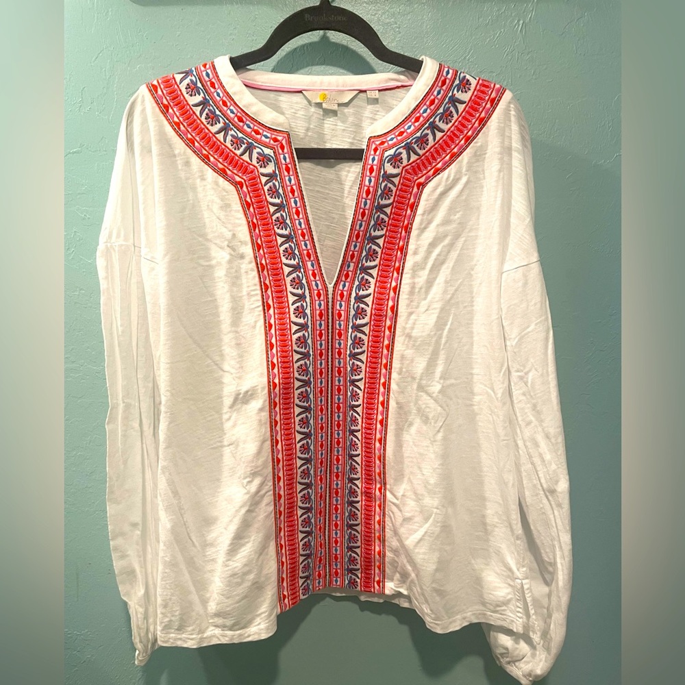 Boden Blouse with Embroidered Trim